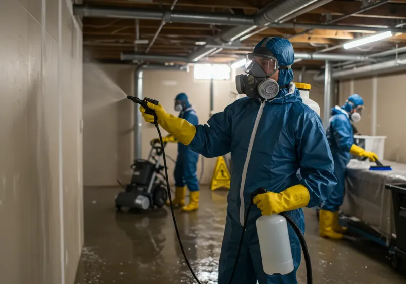 Basement Sanitization and Antimicrobial Treatment process in Barton County, KS