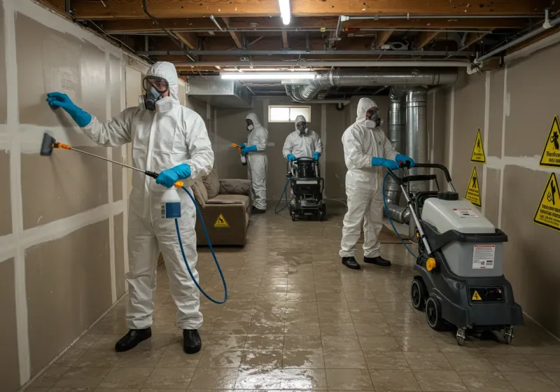 Basement Moisture Removal and Structural Drying process in Barton County, KS